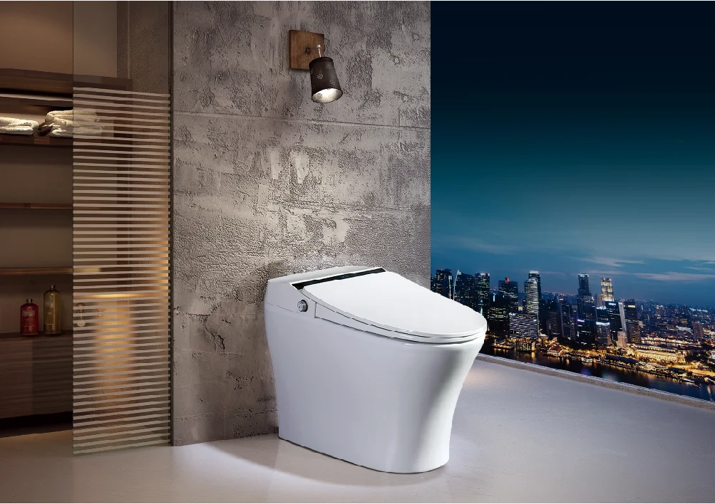 Smart Toilet One Touch Automatic Ceramic Sensor One Piece Ceramic Toilet Sanitary Ware Floor Mounted