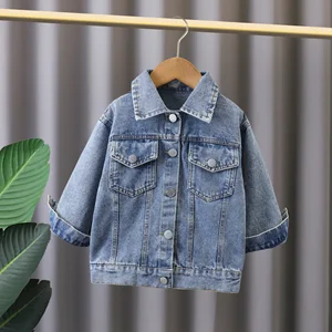 Customized Girls Denim Jacket Baby Girl Clothes Stylish Spring and Autumn Clothes Baby Children Autumn Tops Clothes for Kids