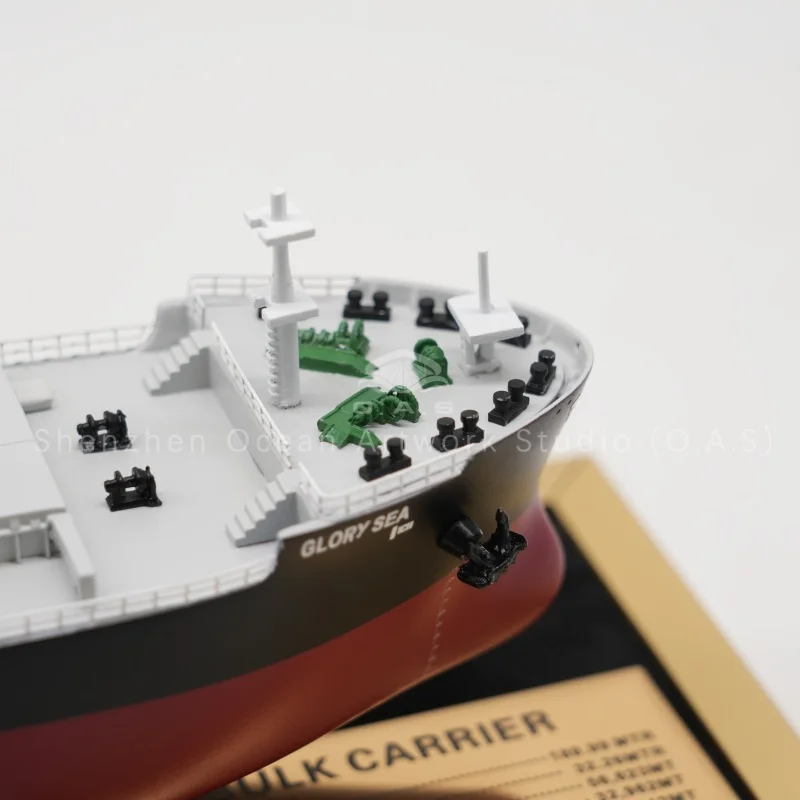 Highly simulated bulk carrier model displays professional shipbuilding model details and complete parts of a ship model.It accurately restores boat draft model data and standard ship measurements model, showing real marine vessel structures.Crafted with fine workmanship and premium materials, it serves as ideal exhibition display, teaching aid, office ornament and maritime business gift.We support custom colors, logos and scales. As a reliable manufacturer, we provide stable quality and bulk customization for shipping companies and maritime institutions.Amber@vesselmodel.com Tel: +86 18038048785