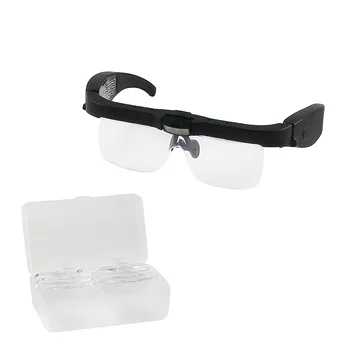 USB rechargeable glasses megaloscope 5sets Lens Adjustable 3 LED Lights 2 adjustable brightness levels Magnifying Glasses