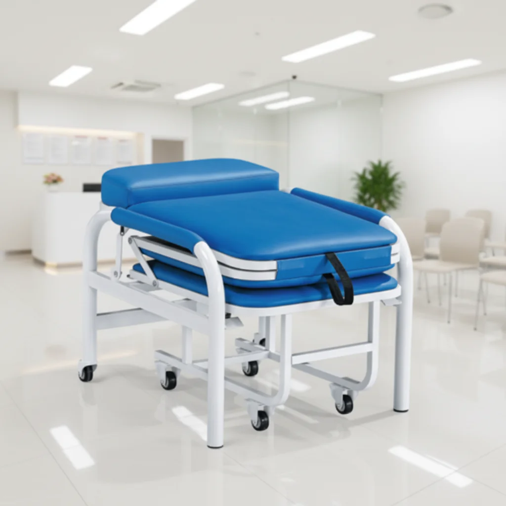 Durable Steel Frame Hospital Caregiver Chair-Eco-Friendly Modern Design Portable Space-Saving for Hospital School Commercial Use 3