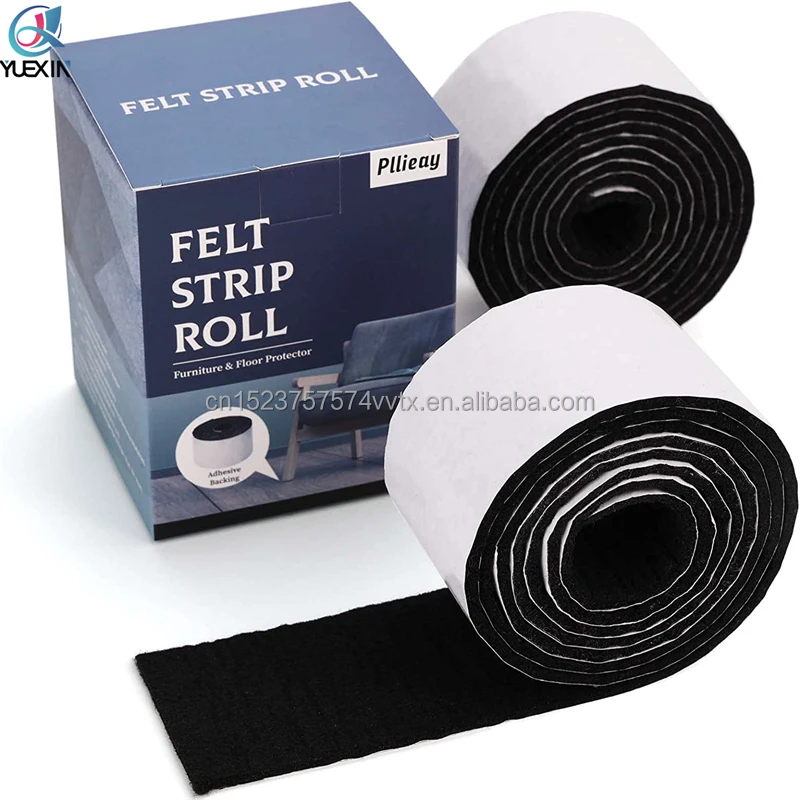 Pack Felt Tapes with Adhesive Backing Heavy-Duty Self Adhesive Felt Strips Rolls Felt Pads