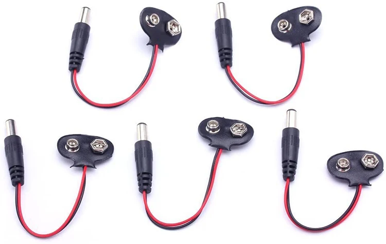 Connecteur De Batterie 9V DC - Clip Snap Avec Fils I/T - Pour Arduino Et Bricolages électroniques