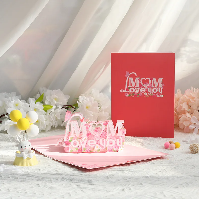 Tarjeta del Día de la Madre con Canasta de Rosas, Tarjeta de Cumpleaños