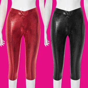 Viviblook J25PT040 Summer New Sexy Tight Fitting Snake Patterned Cropped Pants Casual Shorts for Women Streetwear Girls Shorts