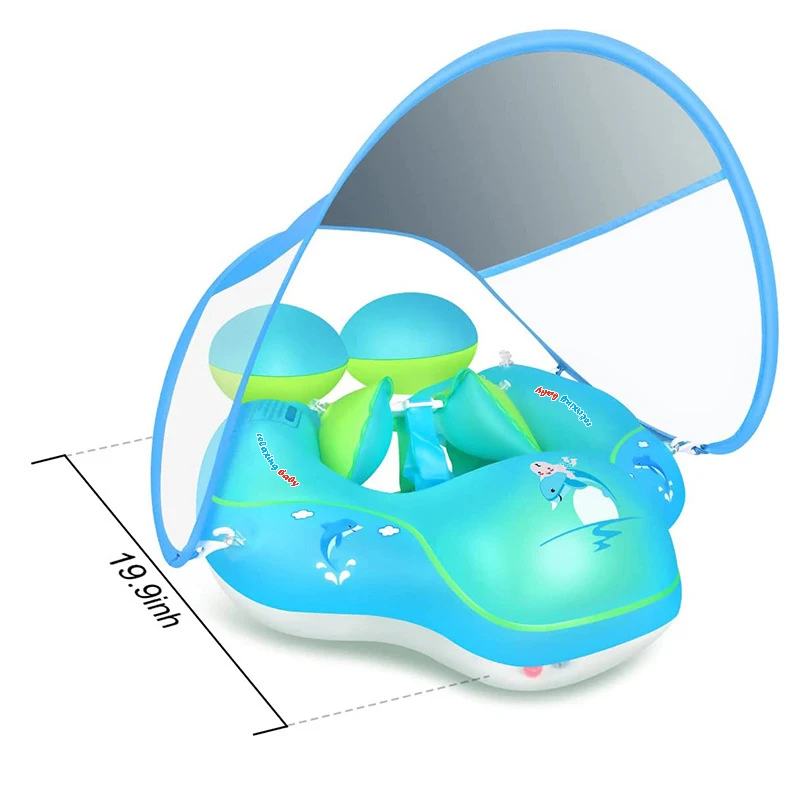 Baby Float Ring Kids Inflatable Swimming Ring With Canopy Outdoor