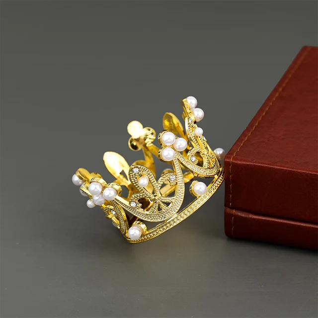 Оптовая продажа Топпер для торта круглая корона аксессуары на день рождения королевская тиара со стразами свадьбы