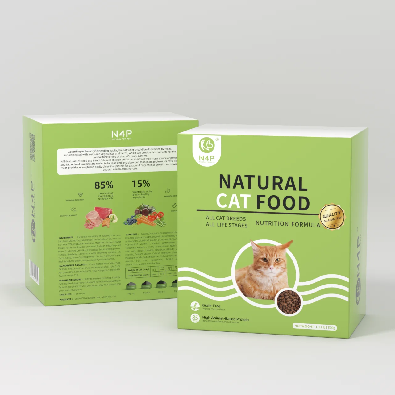 N4p High Quality Grain Free Dry Cat Food 34 Crude Protein 500g Pet