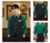 Conjunto de 2 piezas para hombre: camisa verde + chaleco