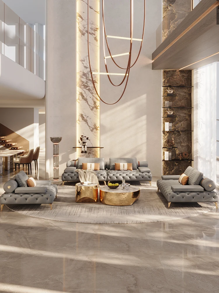Italian Luxury Home Furniture High End Modern White Leather Sofa Set ...