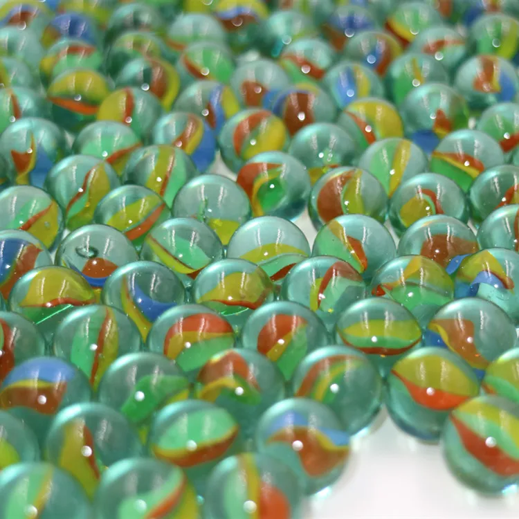 Оптовая продажа 16 мм зеленые игровые игрушки твердые стеклянные шарики для детей