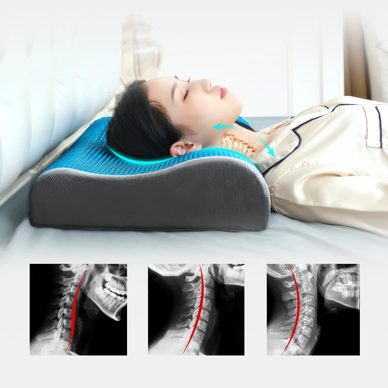 China Wholesale Zero-pressure Cold Gel Wave Bamboo Charcoal Memory Foam  Pillow Cooling