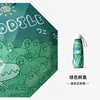Five fold 8 bone black glue hand open green crocodile