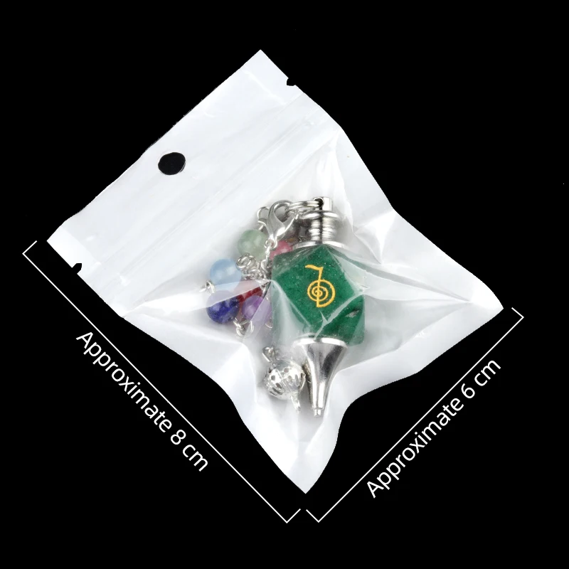 Cho Ku Rei Power Symbol 7 Chakra Bead Chain Pendulum Amethyst Reiki Symbol Pendant for Children's Healing & Hypnosis Jewelry Use