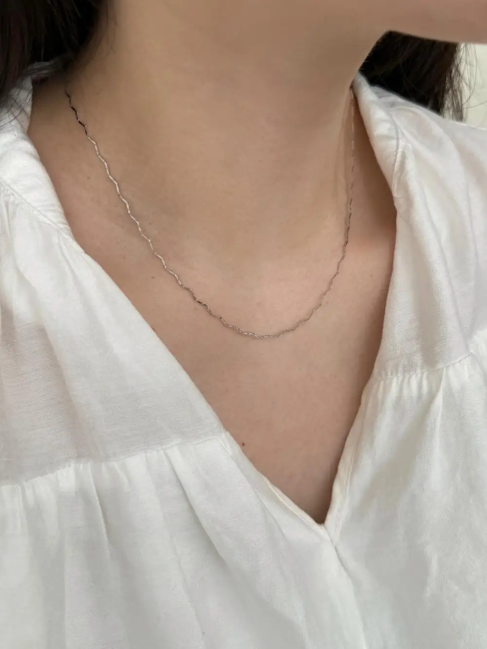 KAKODIY Daily Simple Fashion New Fine Jewelry 925 Sterling Silver Wave Chain Necklace for Women detail 9