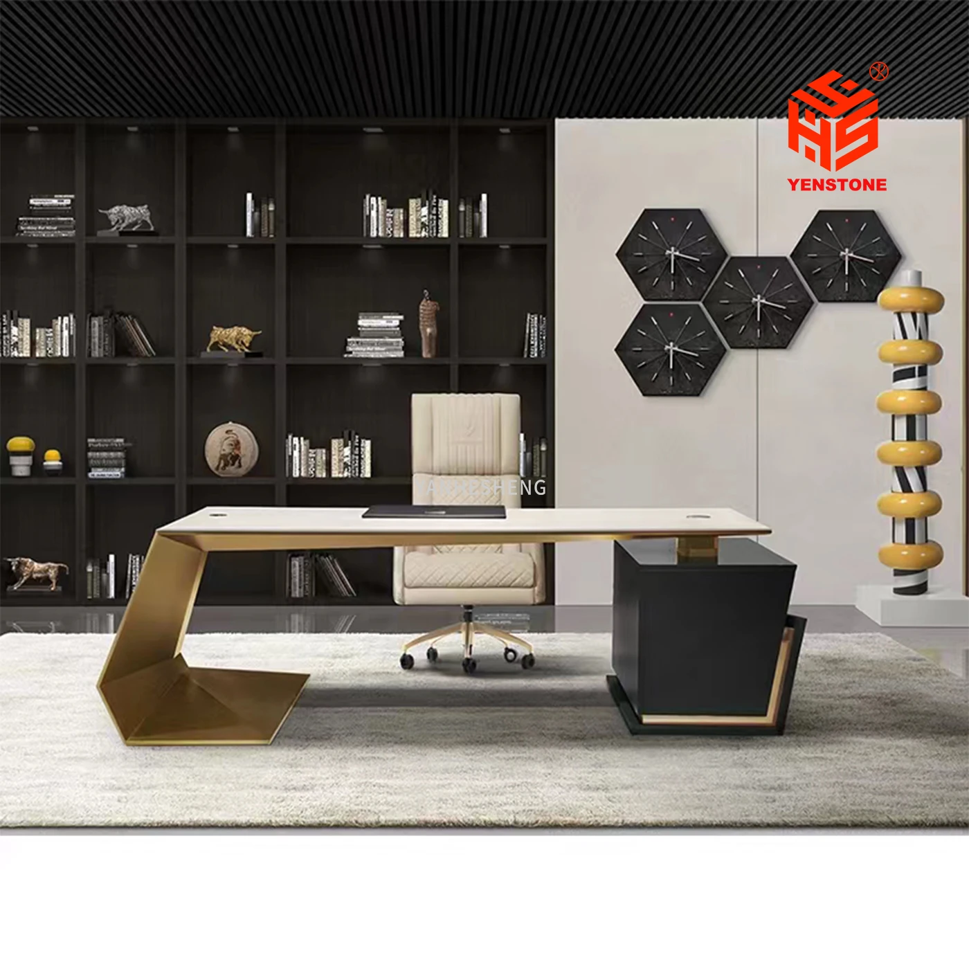 2022 New Design Manager Desk Design Ceo Small Office Desk boss Table Orange Oem Custom Modern Office Furniture Executive Desk
