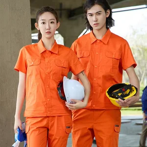 Moisture Wicking Anti-static Work Clothes Wholesale Short Sleeved Elastic Custom Construction Industrial Corporate Workwear