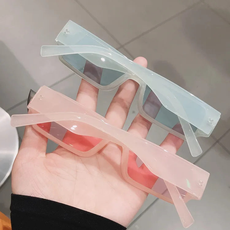 Vintage 2022 Ins New Small Rectangle Custom Logo Shades Colorful