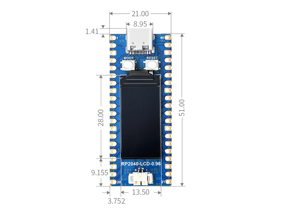 Rp2040-lcd-0.96,Papan Mcu Seperti Pico 