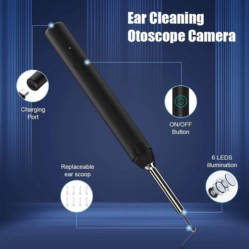 WIFI Mini Endoscope New Visual Ear-Picking Spoon With Camera  Electric Wax Vac Ear Vacuum Cleaner