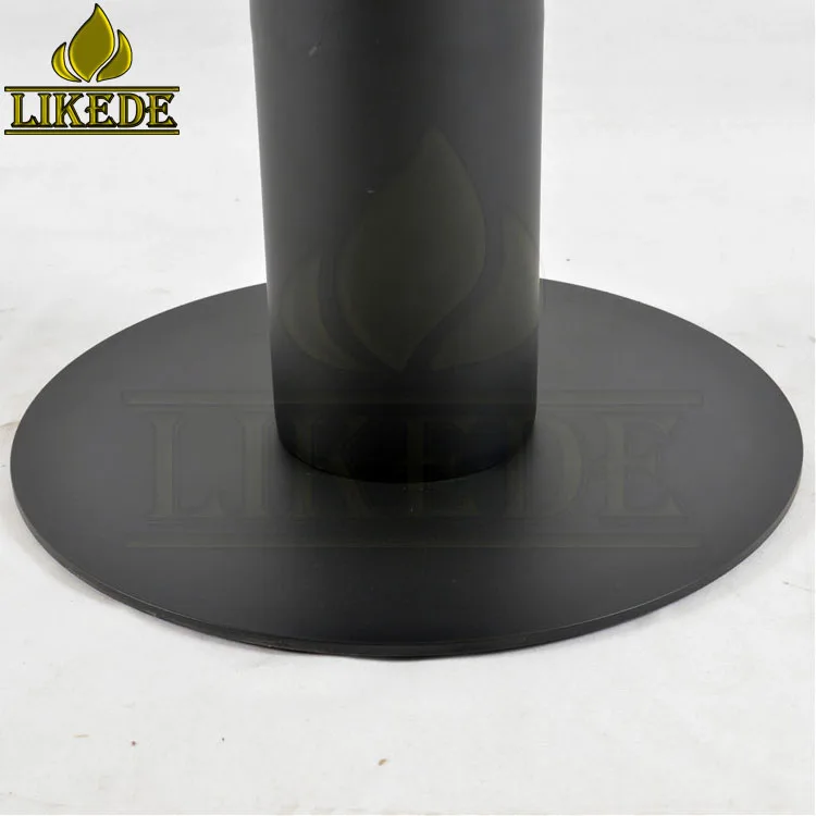 New Modern black heavy iron round glass coffee table metal base