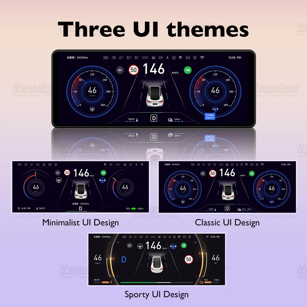Hansshow Newest Model 3 Y H6 Mini Screen Instrument Cluster Speedometer