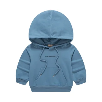 custom logo unisex solid color winter spring tops children pullover sweatshirts kids baby boys' hoodies