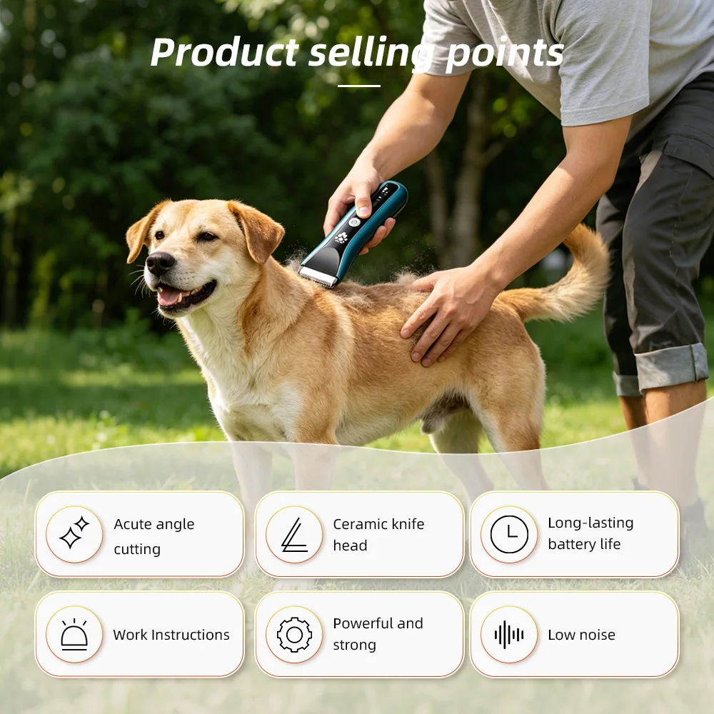 Wholesale IPX7 Waterproof Low Noise Rechargeable Cordless Electric Dog - product detail 3