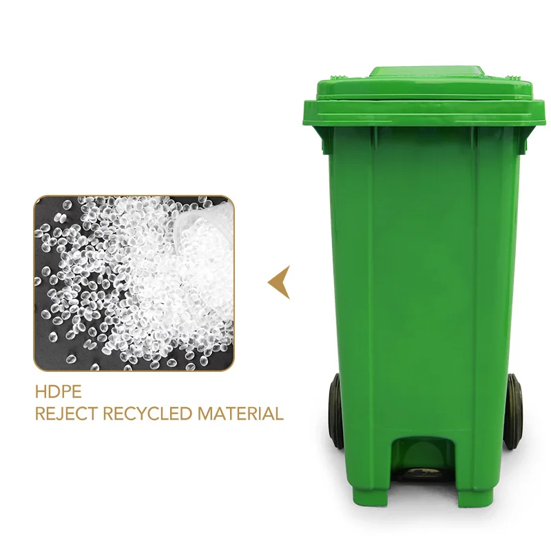 Ultrastrong Front Handle 120L Large Plastic Underground Outside Street Recycling Garbage Bins With Foot Pedal and Lid