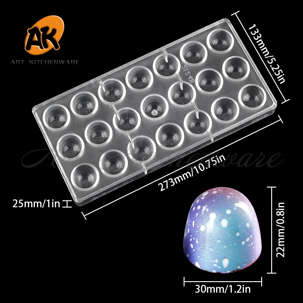 Moule à Bonbons En Polycarbonate Transparent - 21 Pièces