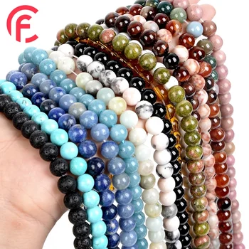 4-8 mm Natural Stone loose Beads DIY Bracelet Necklace for Jewelry Making Tiger Eye Amethyst Turquoise Agate Quartz Loose Beads
