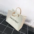 Fashion classic cotton canvas tote bag custom women beach canvas handbag