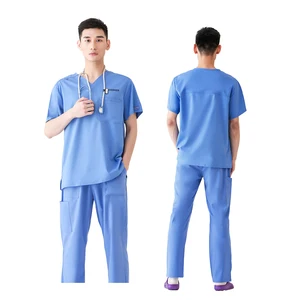 Wholesale Fashion Scrub Suits Men Medical Uniforms Nurse Comfortable Breathable Durable Hospital Wear Work Clothes