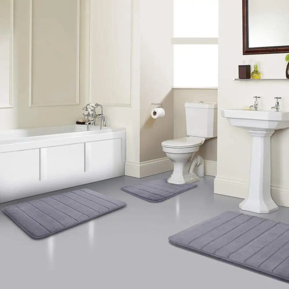 Customized  Absorbent Memory Foam Bath Mat Effect Non slip  Bathroom Bath Mat