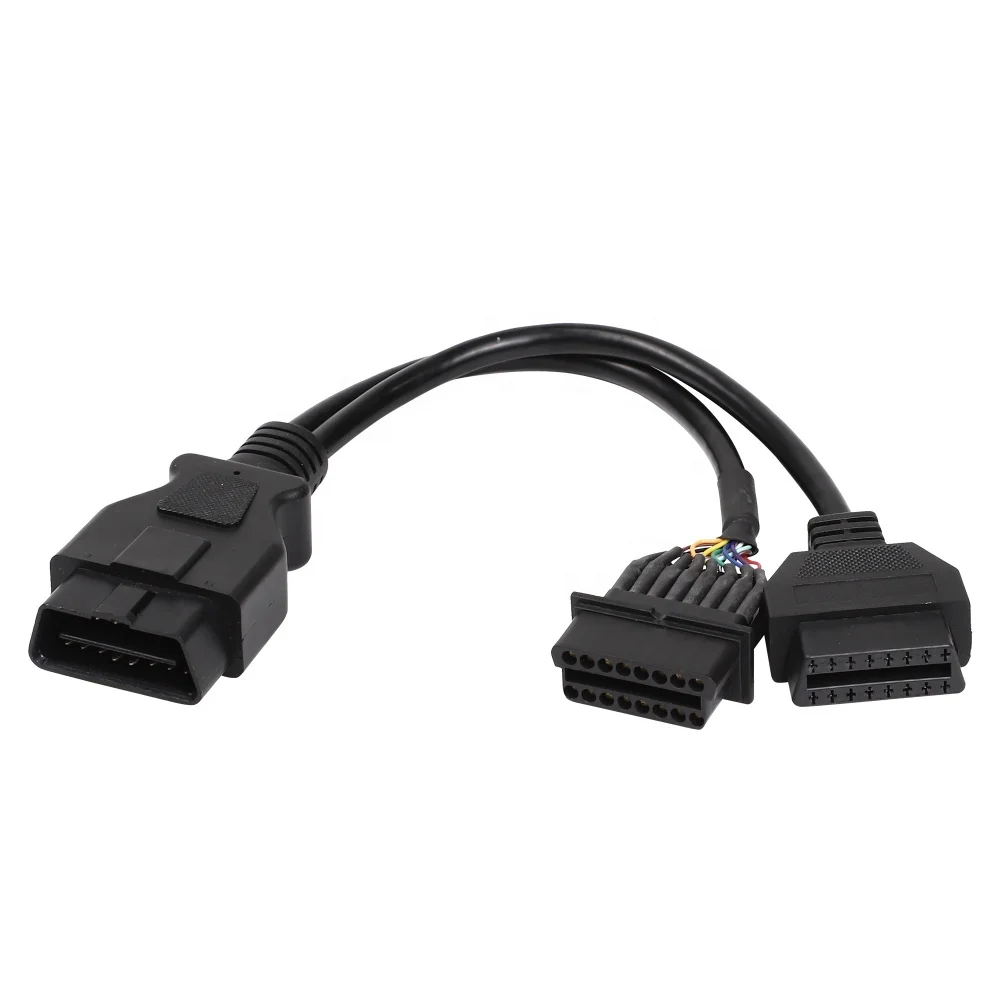 16Pin MaleTo Female Y Cable With  OBD  OBD2 Splitter OBDII Y Type Cable for OBD2 Diagnostic Scanner Fault Code Read