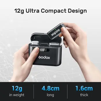 GODOX WEC Kit2 Dual Channel 2.4G Wireless Mic 200m(656ft.) Range Noise Wireless Lavalier Microphone detail image