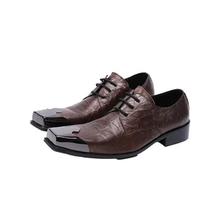 NA009 Men's Handmade Leather Oxfords Shoes Black Casual Flats Metal Lace Espadrilles Customized Wedding Slip-On Boots Solid