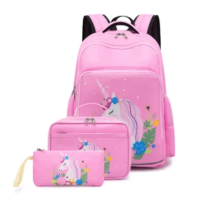 Custom Fashion Children Book Bag Girl Kids Backpack School Bags Set With Lunch Box