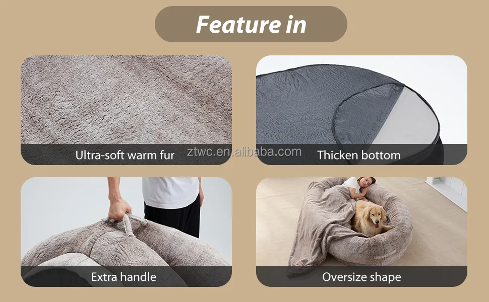 Large Human Dog Size Bed Luxury Washable Sofa Giant Dog Bed Memory Foam
