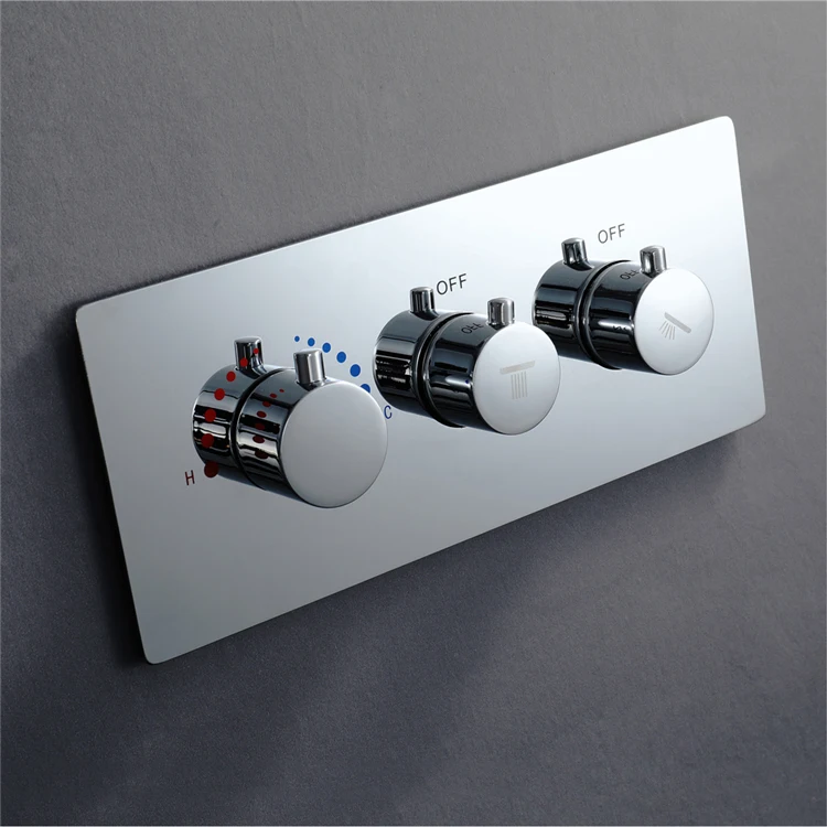 HIDEEP Bathroom shower valve body two/three/four function thermostat switch brass chrome