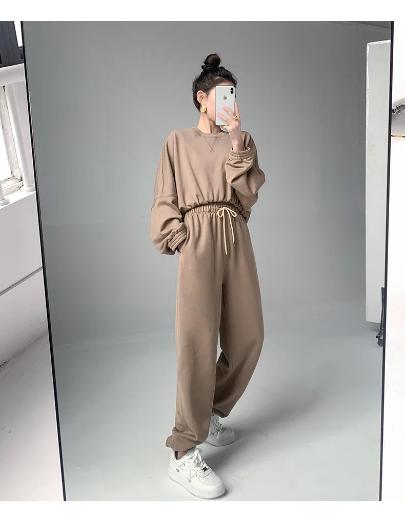Ready to ship outfit active long sleeve ladies tracksuits set