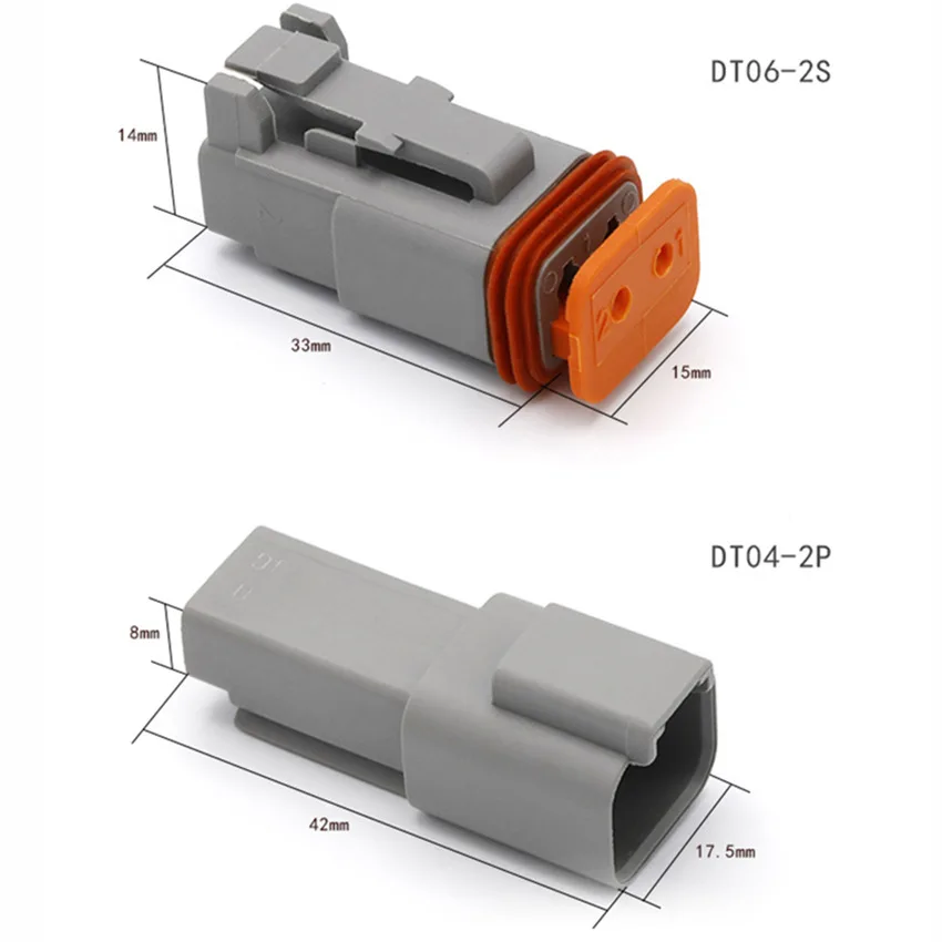 Deutsch Connector 2 Pin Gray 1 Set Waterproof Connector Dt06-2s With ...