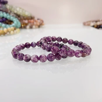 Natural Mica crystal Super Seven Bracelets for Women 8mm Round Beaded Healing Crystal Charms Stretch Bracelet Wholesale