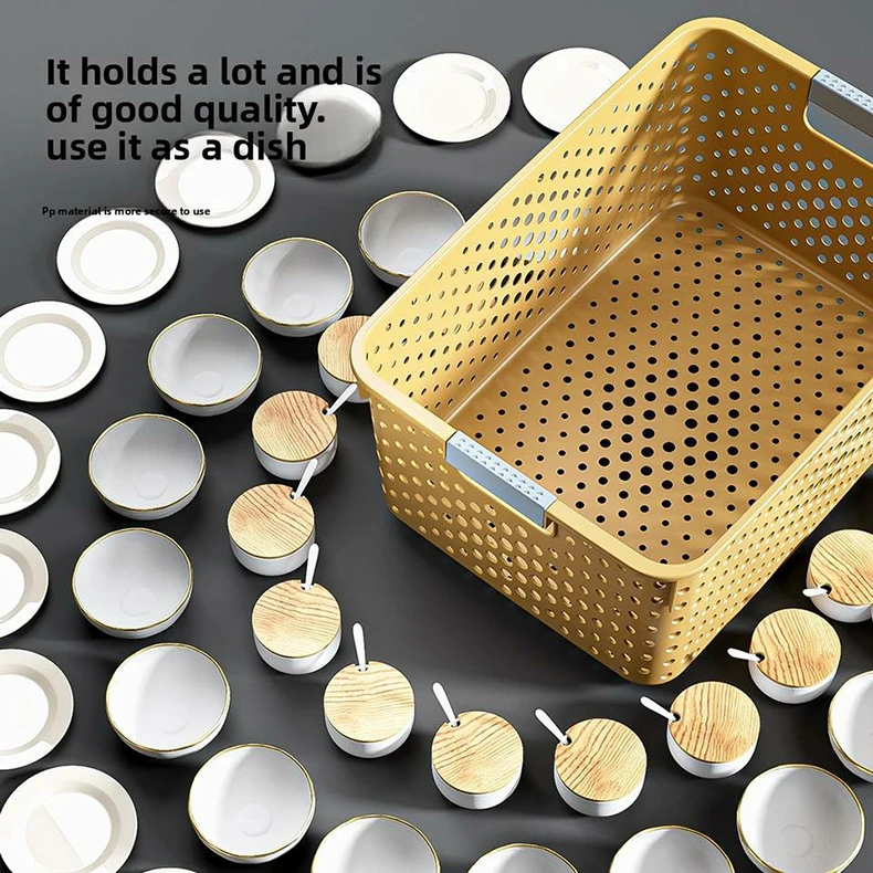 Plastic Storage Basket Desktop Drain Snack Toy Organizer for Dormitory and Kitchen Use Japanese Miscellaneous Storage Basket manufacture
