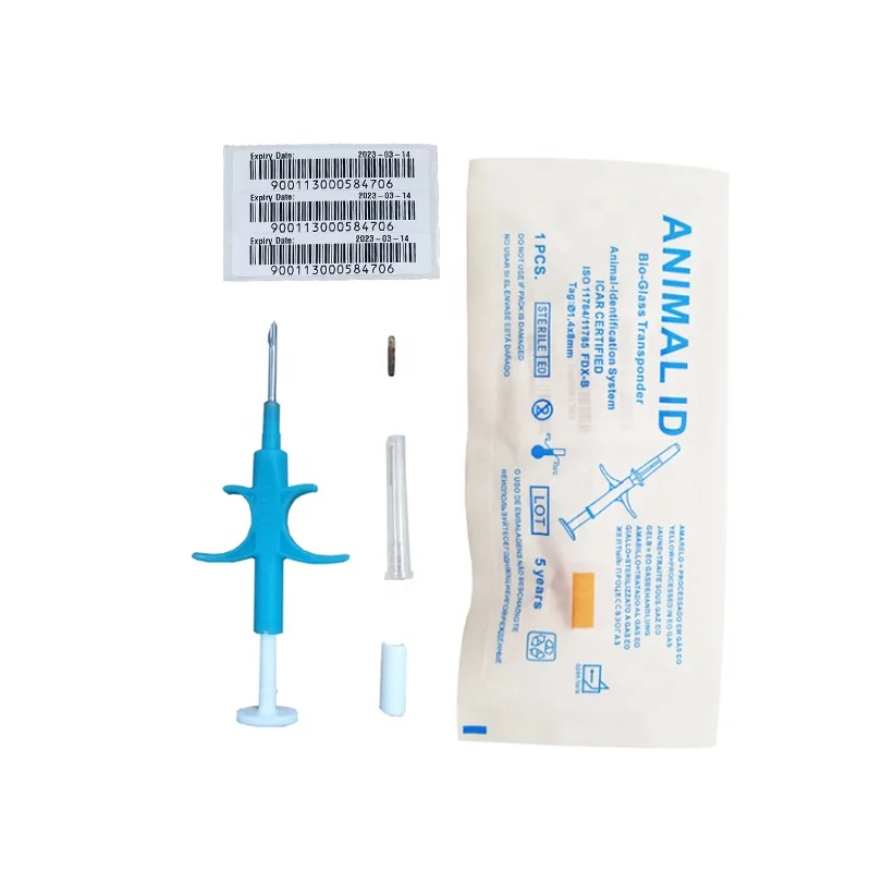 2 12x12 мм Икар ISO11784/785 FDX-B имплантации микрочип с шприц для идентификации