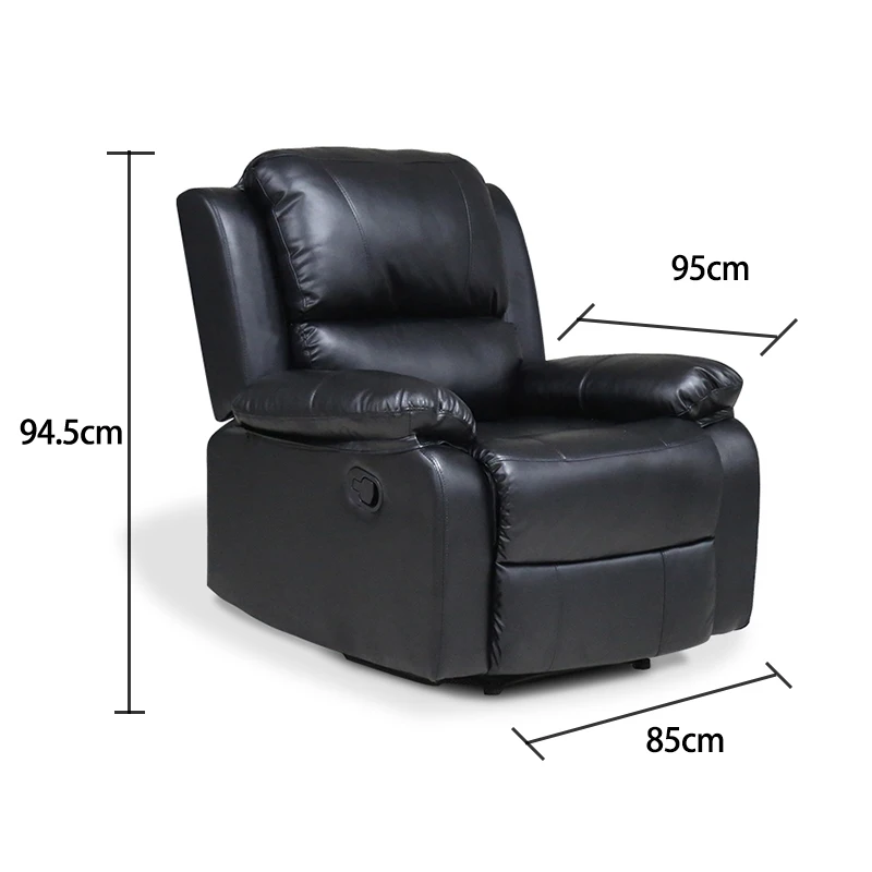 Factory Price Modern Home Theater Recliner Chair Pu Leather Single