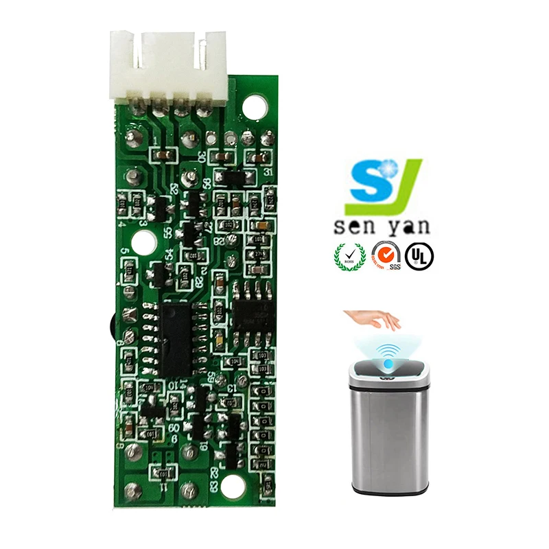 Custom Home Use Intelligent Human Hand Infrared Induction Trash Can Sensor Pcb Home Appliances Automatic Flip Storage Box Pcba