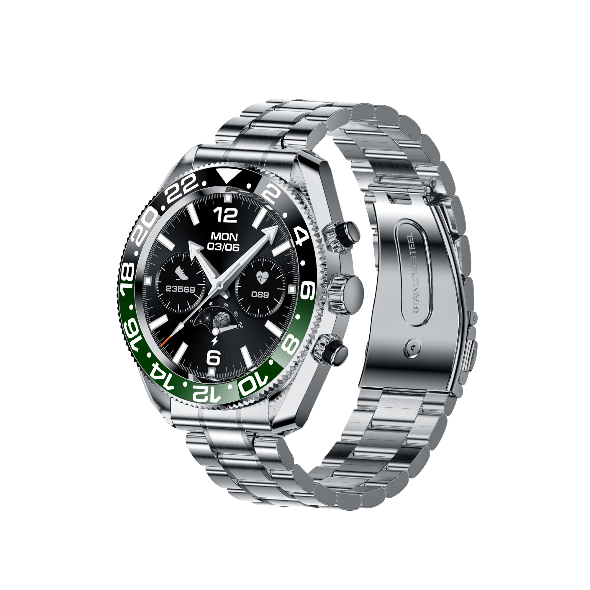Smartwatch AW35 Round Screen Metal Band Ip68 Waterproof Bt Call Heart Rate Sport Wristband Smart Watch for Men PK MC66 K50