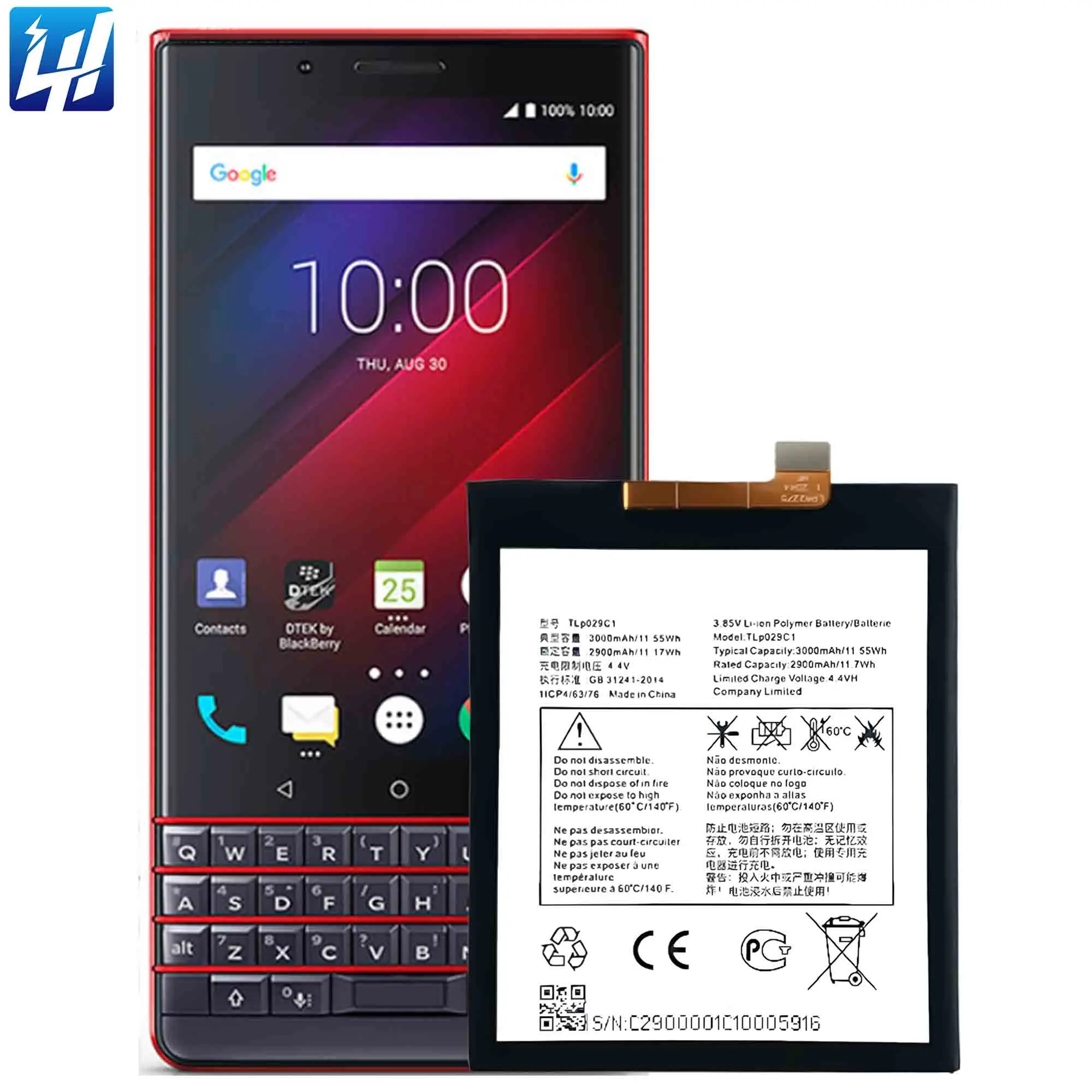 TLP029C1 Battery Reliable Li-Ion for Blackberry KEY2 LE