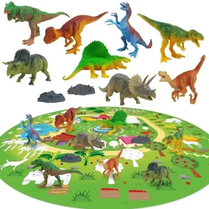 ITTL 11pcs Pvc Dinosaur Toys With Play Mat 5 Inch Plastic Animals